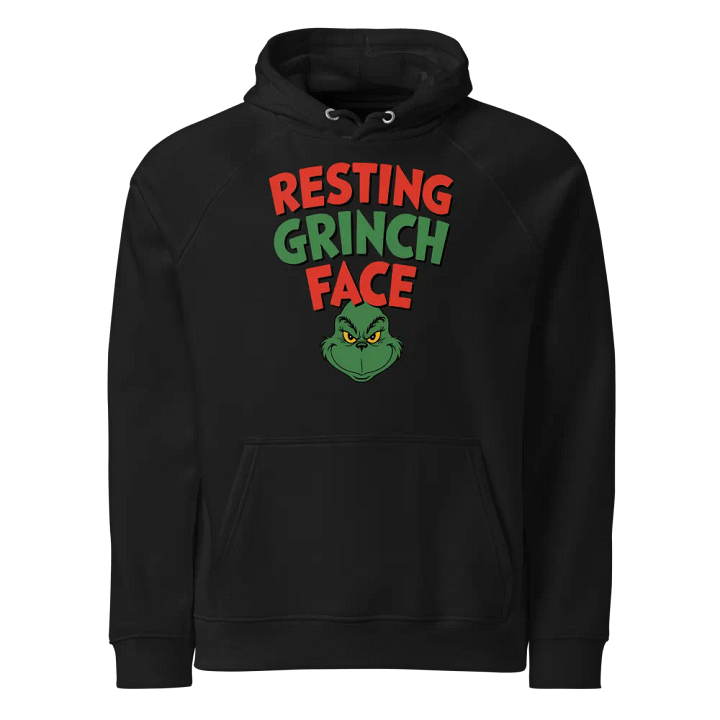Resting Grinch Face Eco Raglan Hoodie product image (1)