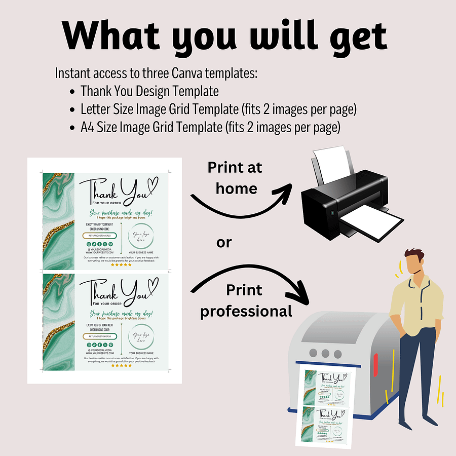 Esmeralda - Thank You Card Template product image (5)