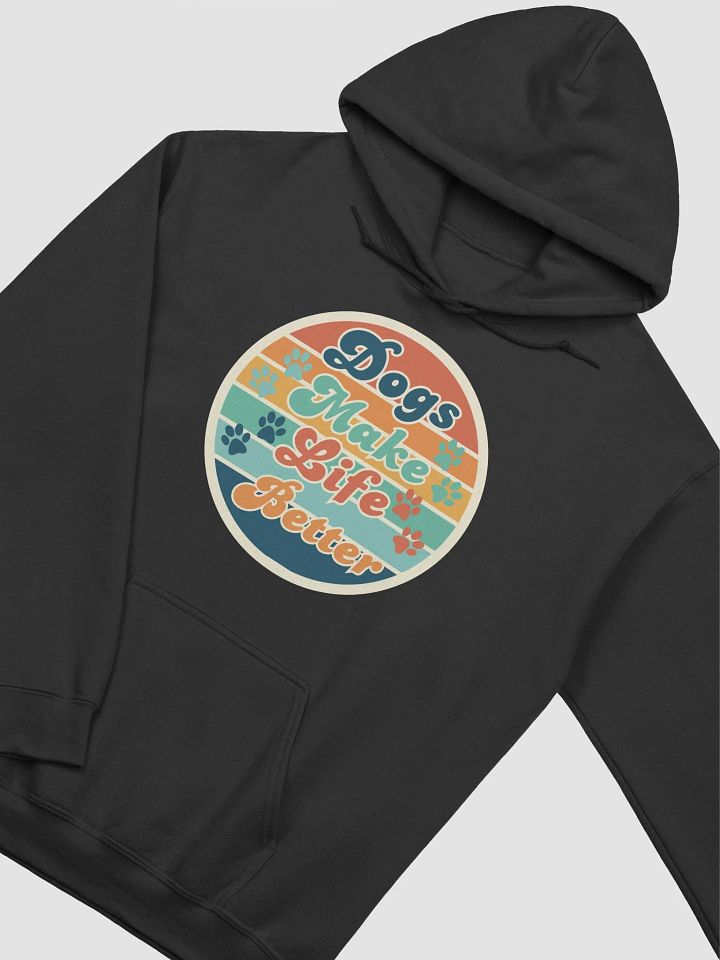 Dogs Make Life Better Groovy Colorful Retro Hoodie product image (1)