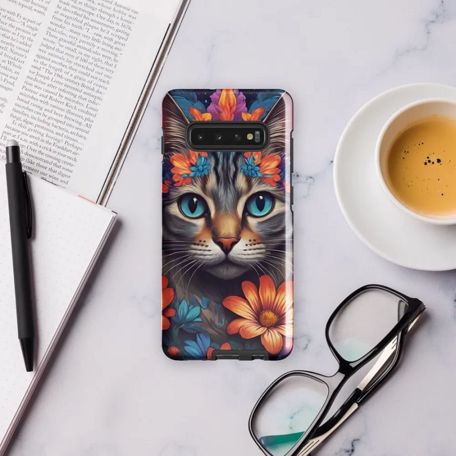 Floral Feline Fantasy: Blossoming Cat Samsung Galaxy product image (11)