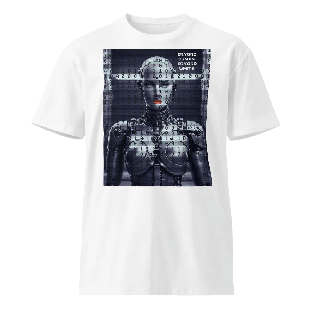 Beyond Human. Beyond Limits Computer Code Robot Design - 100% Cotton T-Shirt product image (1)