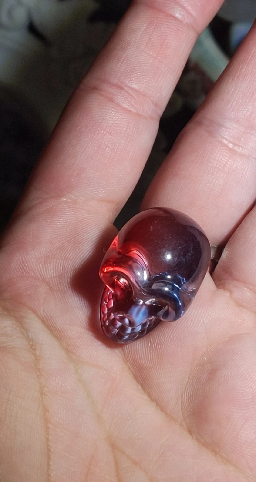 Red/White/Blue Aura Quartz Skull #6 product image (3)