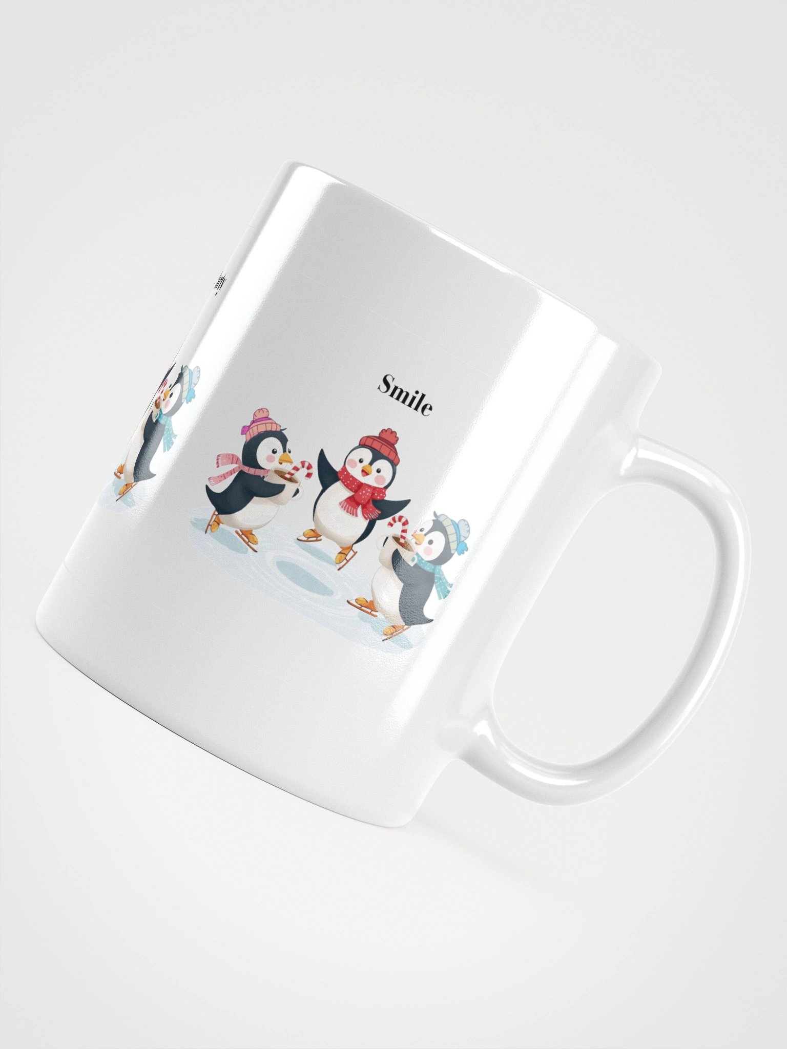 Penguin Party: Skate, Sip, Smile White Glossy Mug product image (5)