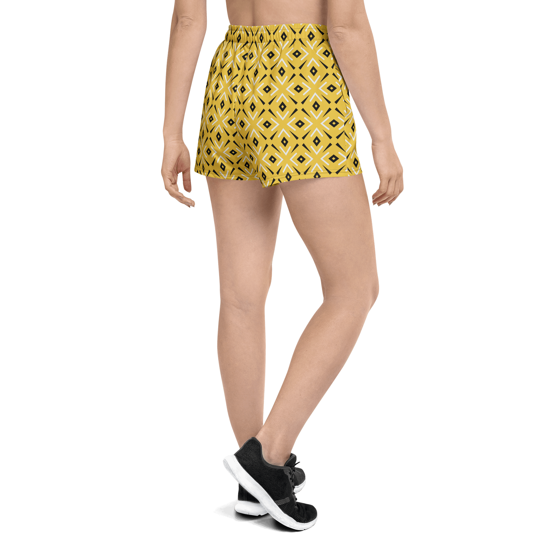 Lemon Lattice Geometric Print Athletic Shorts product image (6)