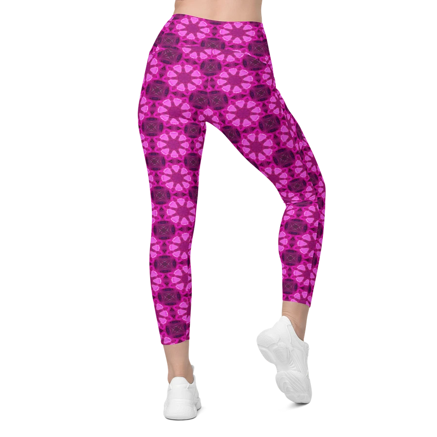 Abstract Raspberry Shapes Repeating Pattern Ladies Leggings product image (8)
