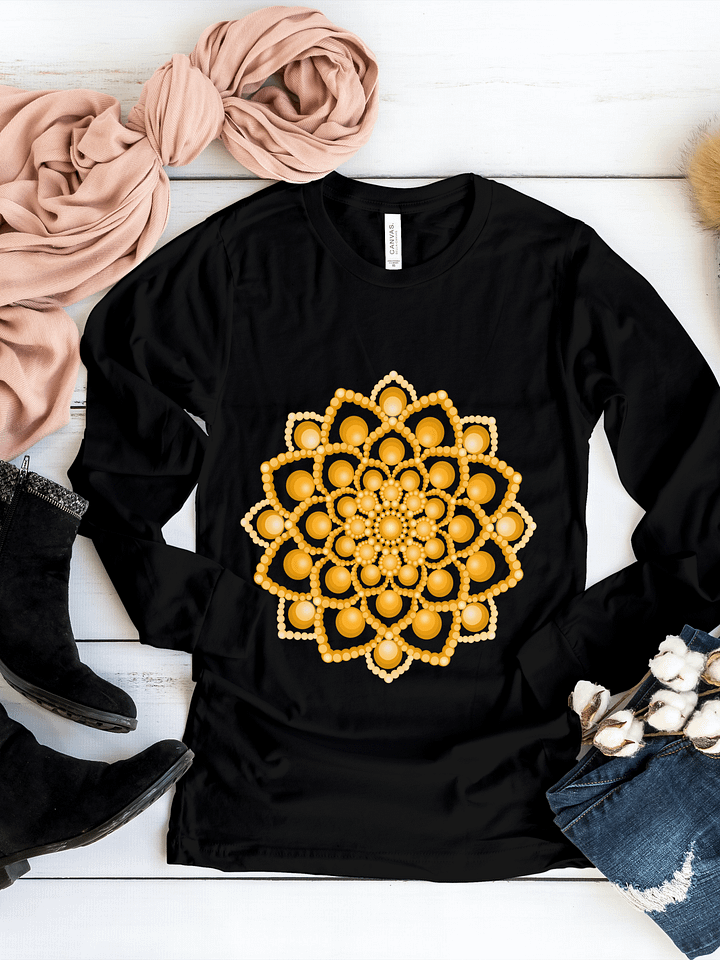 Orange Flower Mandala Women's Long Sleeve T-Shirt product image (1)