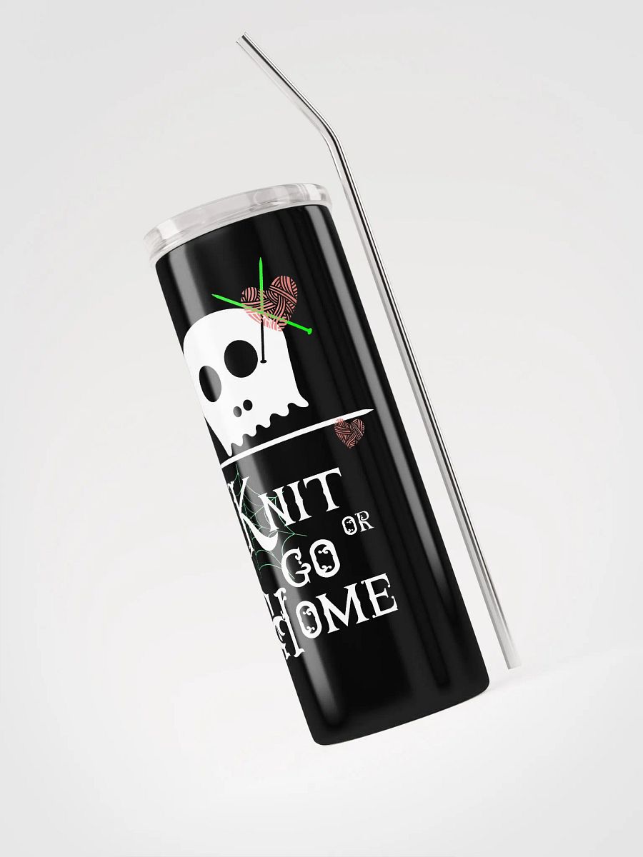 Knit or Go Home quote with a skull and knitting needles product image (3)