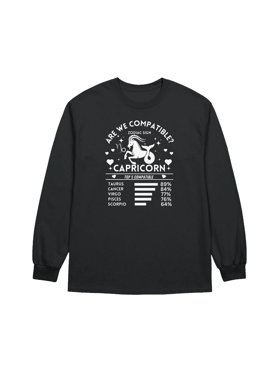 Capricorn Zodiac Sign Romantic Compatibility - Gildan Ultra Cotton Unisex Long Sleeve T-Shirt - Dark Colors product image (2)