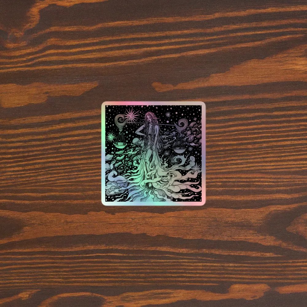 Libra Zodiac, Holographic Sticker Sheet product image (3)