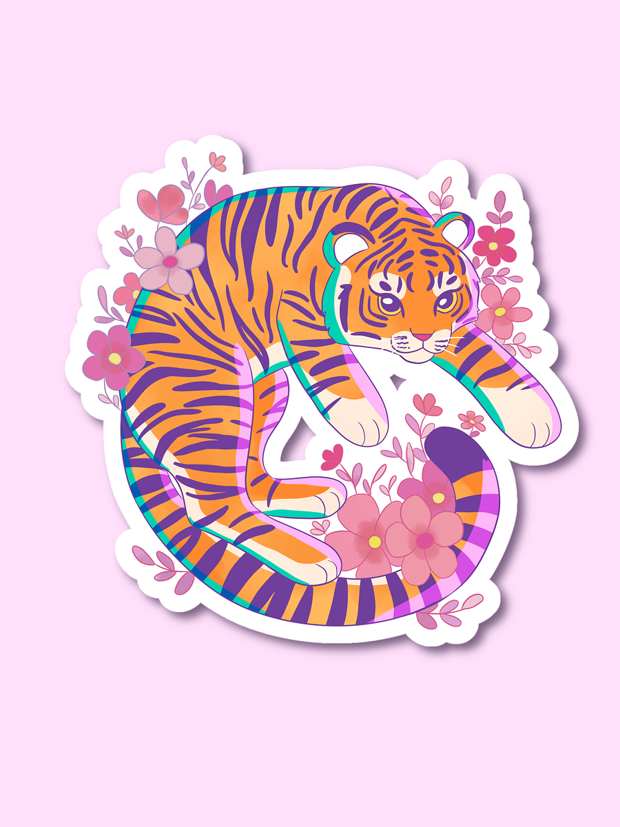 Blossom Tiger Vinyl Stickers product image (1)