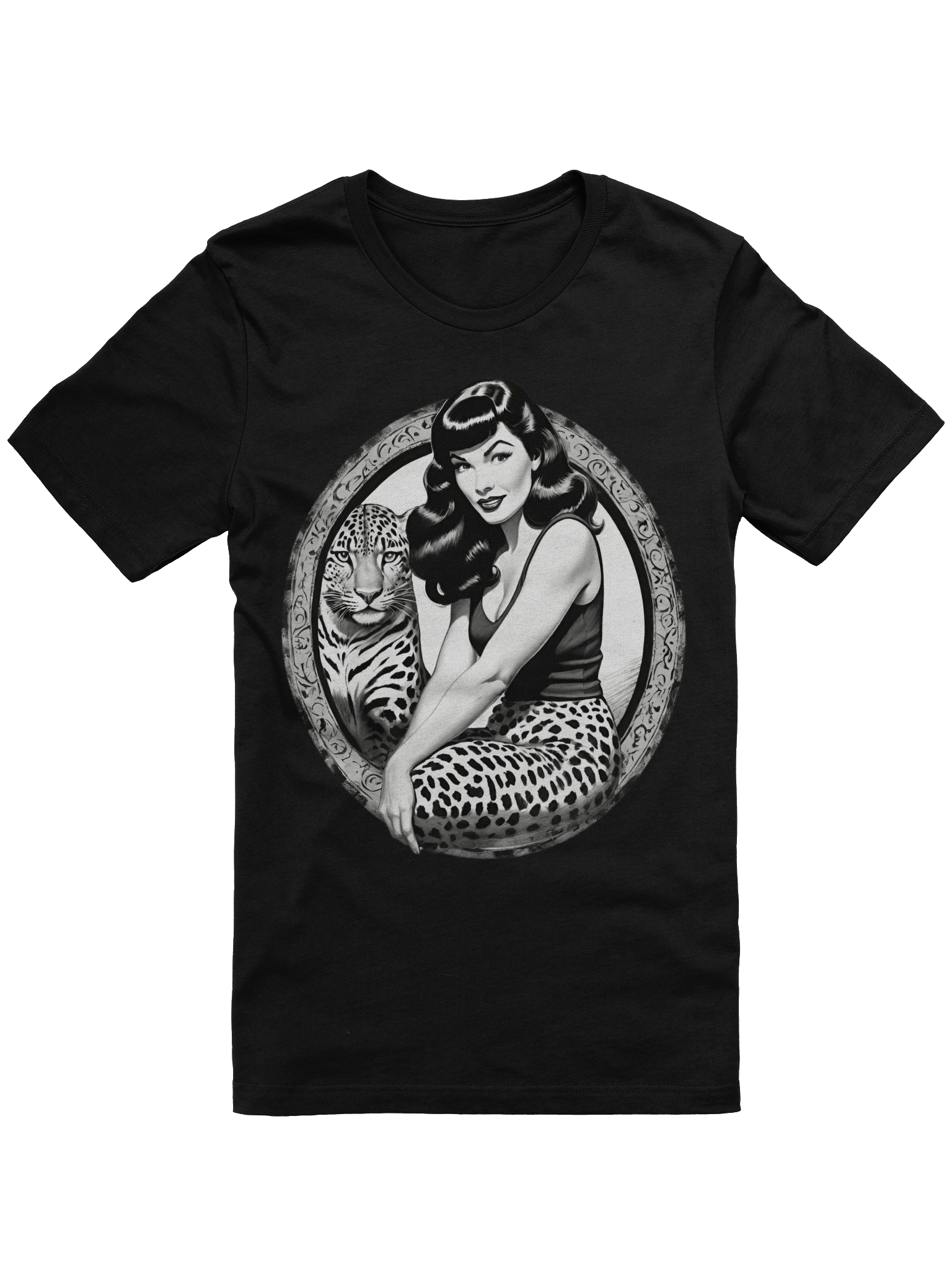 Bettie Page Leopard Muse Women's T-Shirt product image (1)