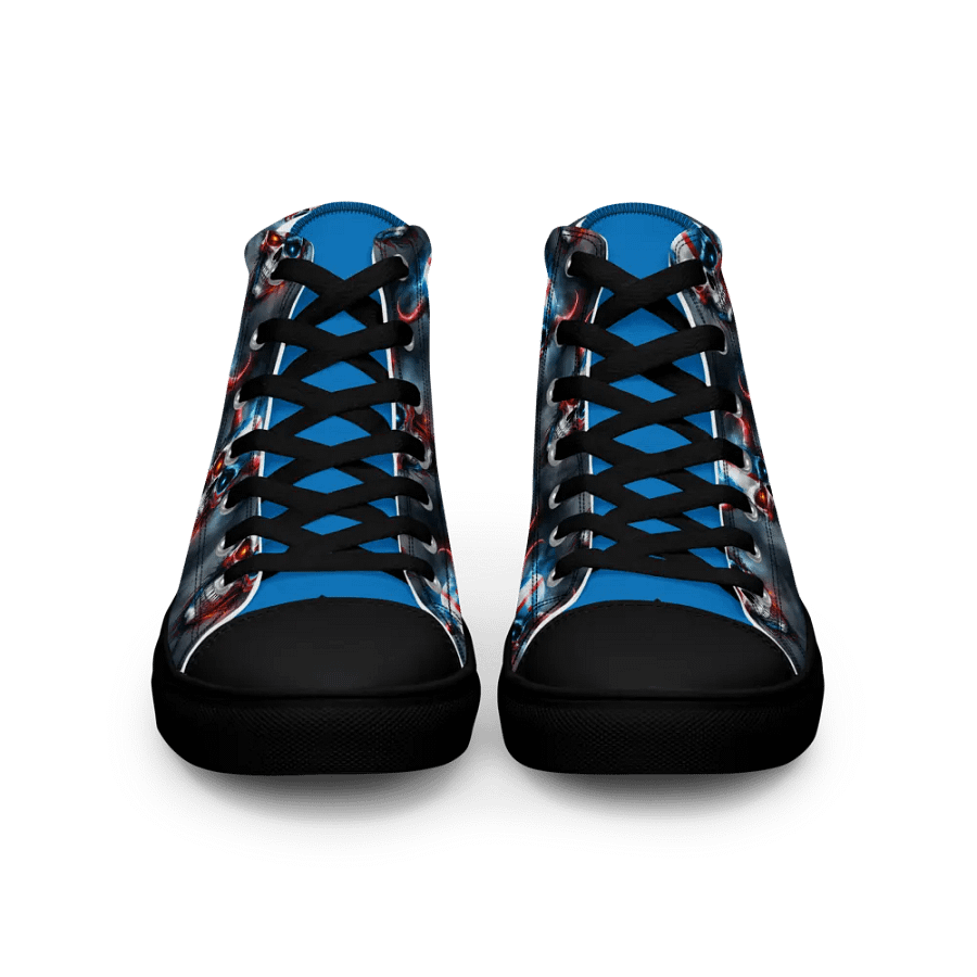 Red White and Blue Horned Skull Men's High Tops product image (4)