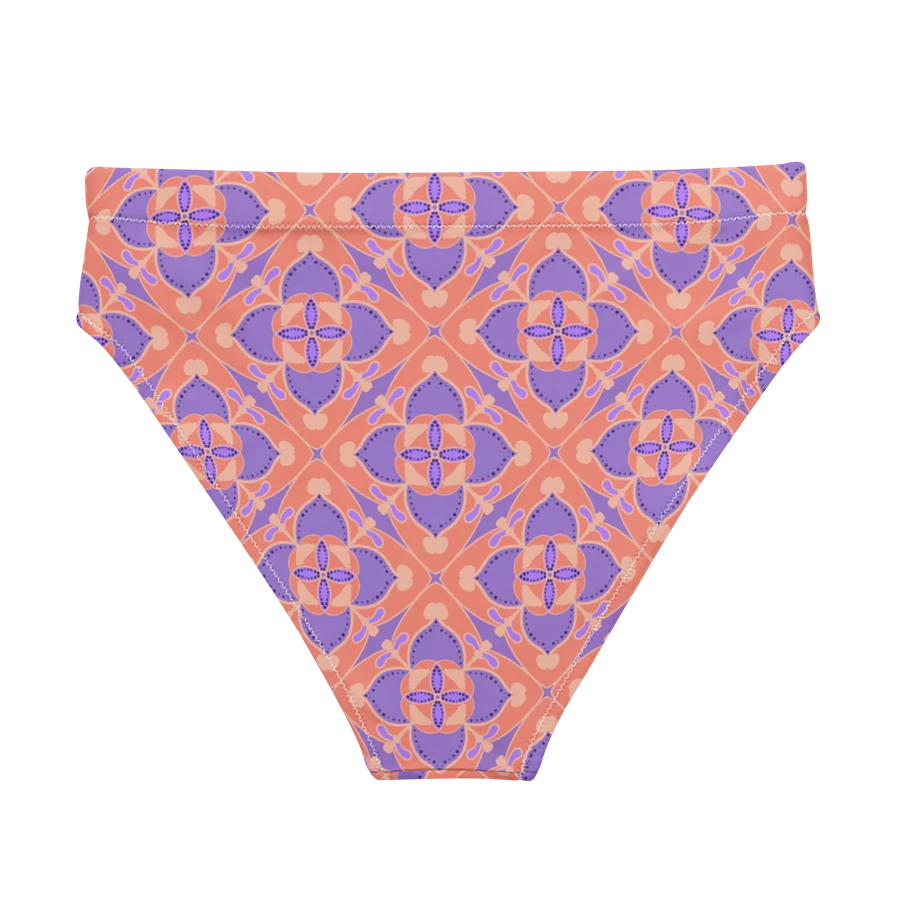 Pastel Orange and Mauve Pattern High Waisted Bikini Bottom product image (2)