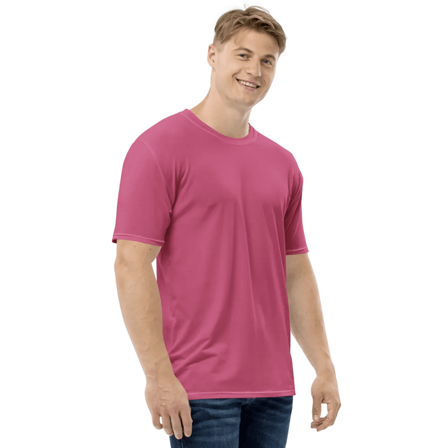 Plain Muted Blush Pink True Summer Men's Crewneck Polyester Heavyweight Premium T-Shirt by Treasure Pie product image (6)