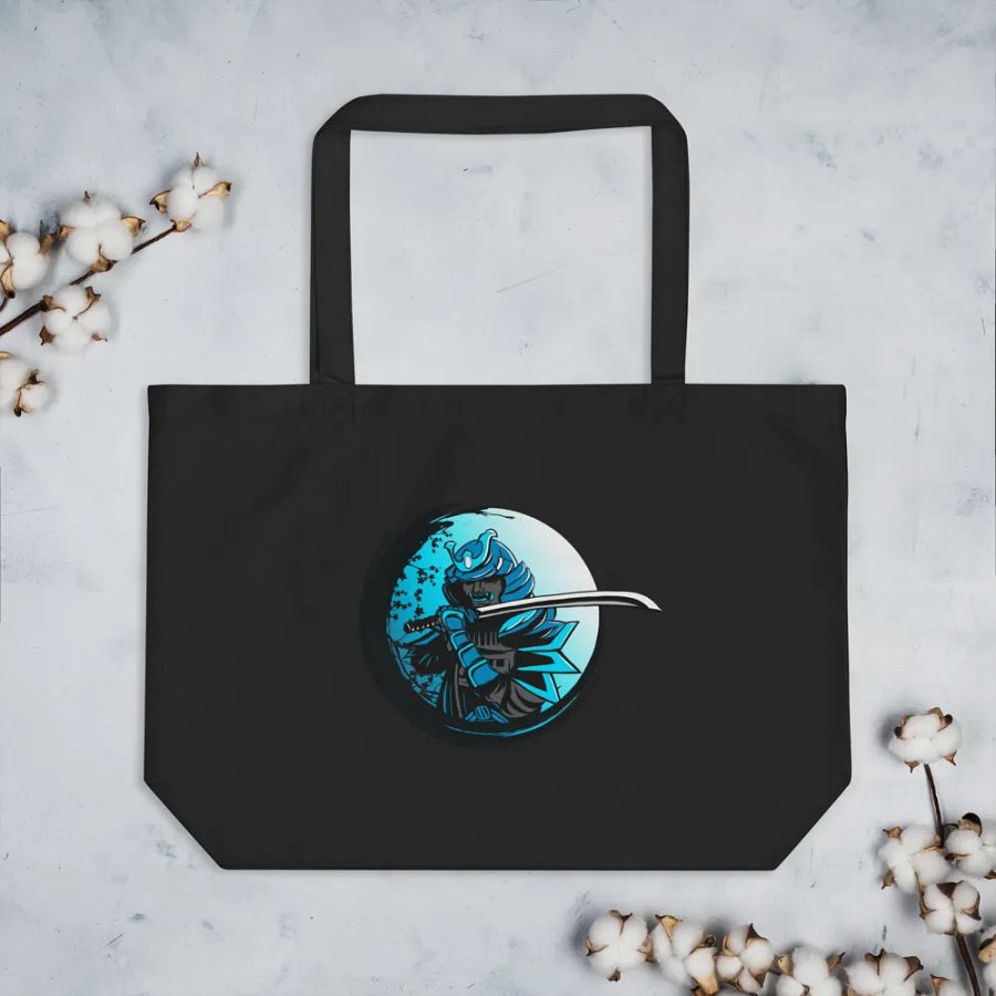 Moonlit Samurai Organic Tote Bag product image (4)