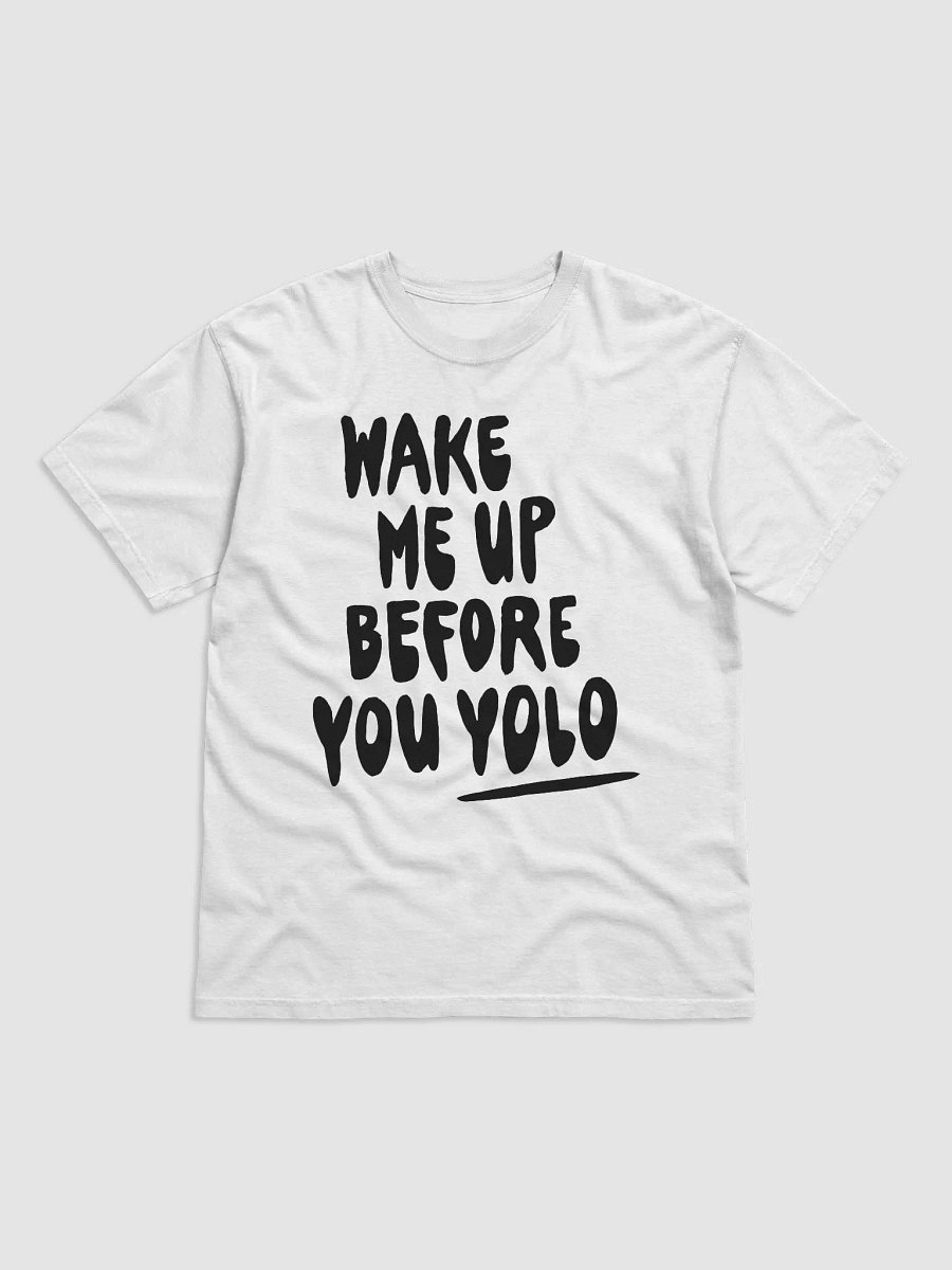 YOLO white t-shirt product image (4)