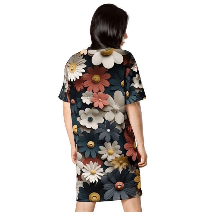 3D-Ditsy-Flowers-Seamless-Patterns T-shirt Dress - V10 product image (2)