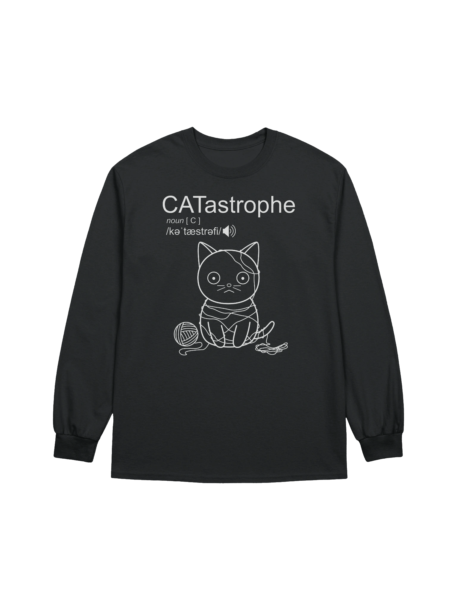 CATastrophe (Cat with Yarn) - Unisex Adult Long Sleeve T-shirt product image (1)