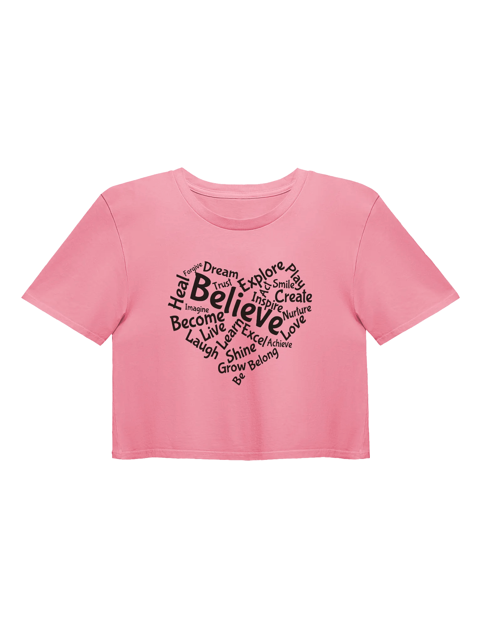 Motivational Heart Word Cloud Crop Top - Color product image (15)