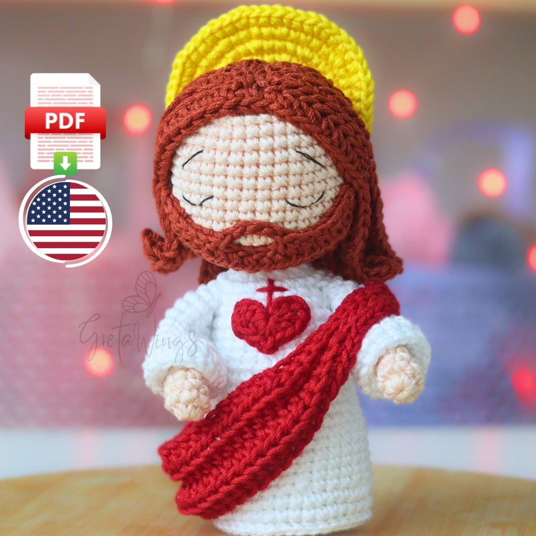 Hand-Crocheted Jesus Amigurumi: Exclusive Digital Pattern for Faith-Filled Creations (Digital Download) product image (1)