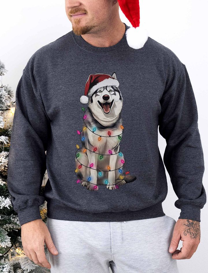Funny Siberian Husky Christmas Sweatshirt for Husky Paw-rents product image (1)