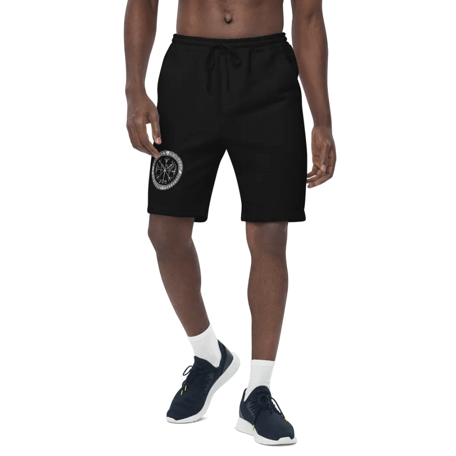 Nordische Runen | Weisser Vegvísir | Fleece Shorts product image (6)