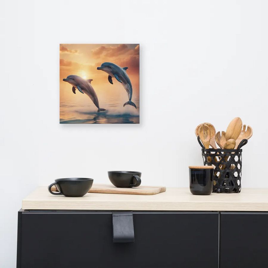 Dolphins Leaping From The Sea Wall Art product image (8)