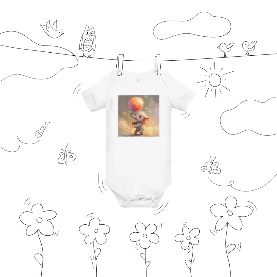 Whimsical Elephant Dreams Baby Onesie product image (9)