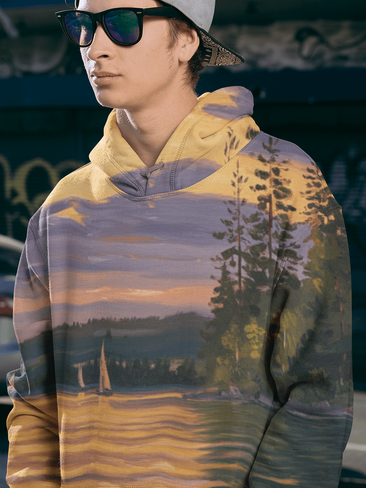 Sunset Lake Sailing, Unisex Hoodie product image (2)