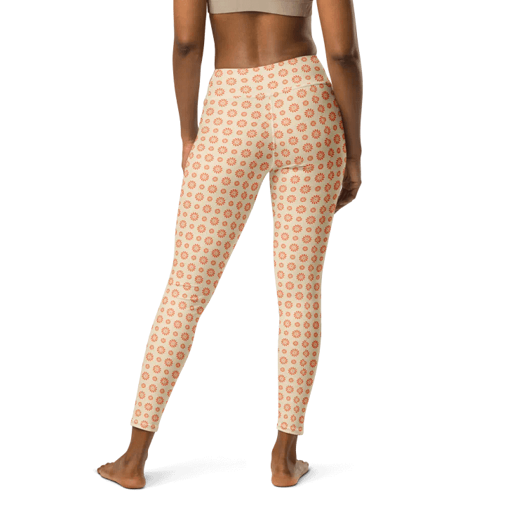 Sunburst Bliss High-Waisted Leggings - Orange Petal Pattern Activewear product image (2)