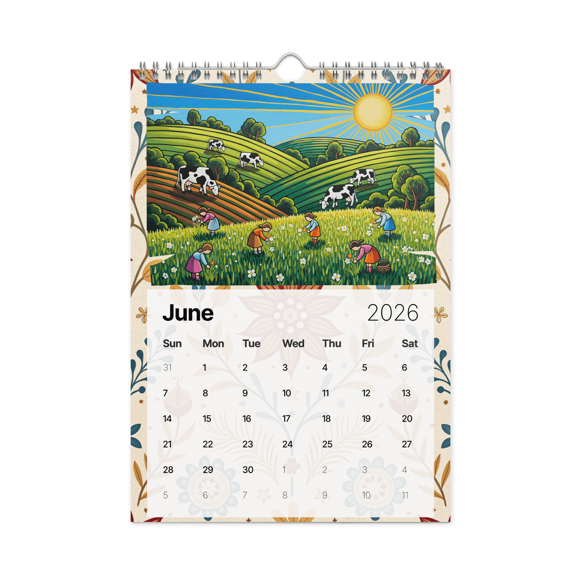 Folk Art Wall Calendar 2026 – A Year of Colorful Tradition and Timeless Charm product image (8)