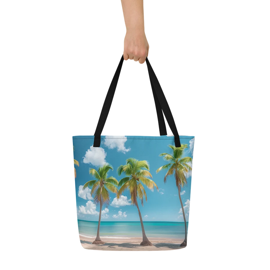 Tote Bag: Stunning Beach Palm Trees Tropical Summer Ocean Scene Design product image (6)