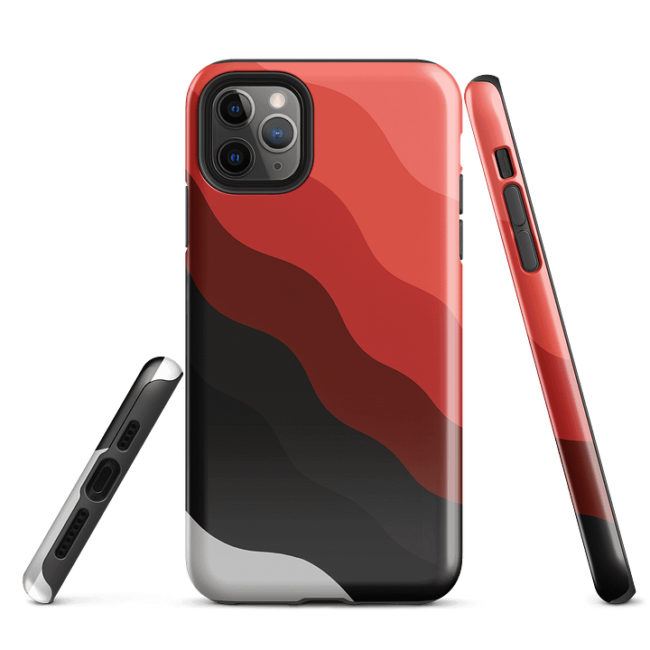 Crimson Currents – Wavy Elegance iPhone Case product image (1)
