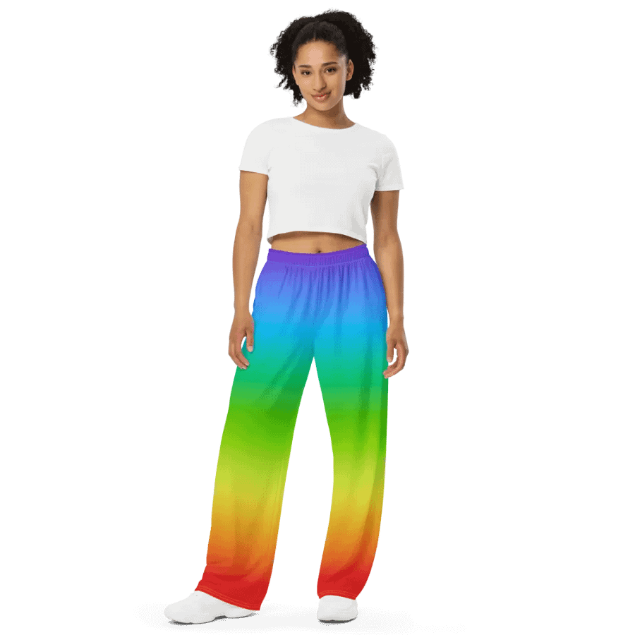 Rainbow Unisex Wide Leg Pants product image (9)