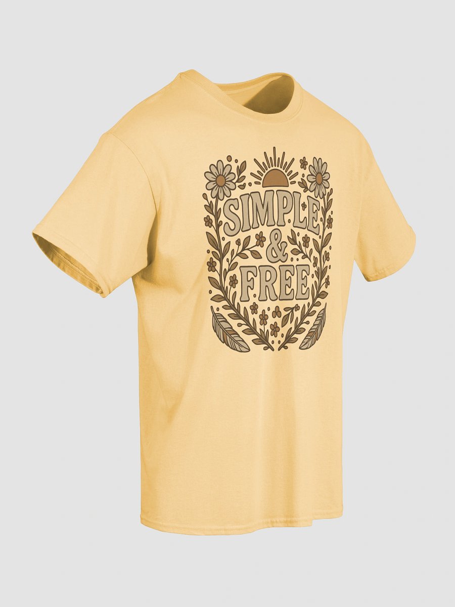 Vintage Floral 'Simple & Free' T-Shirt product image (23)