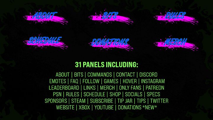 Paint Splatter Twitch Bio Panels product image (1)