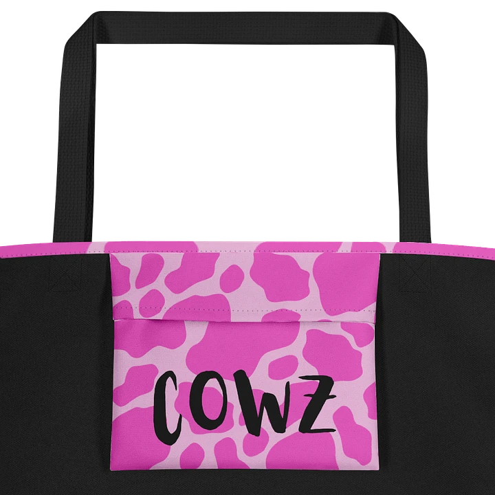 Cow Print Tote bag with Pocket - Pink product image (2)