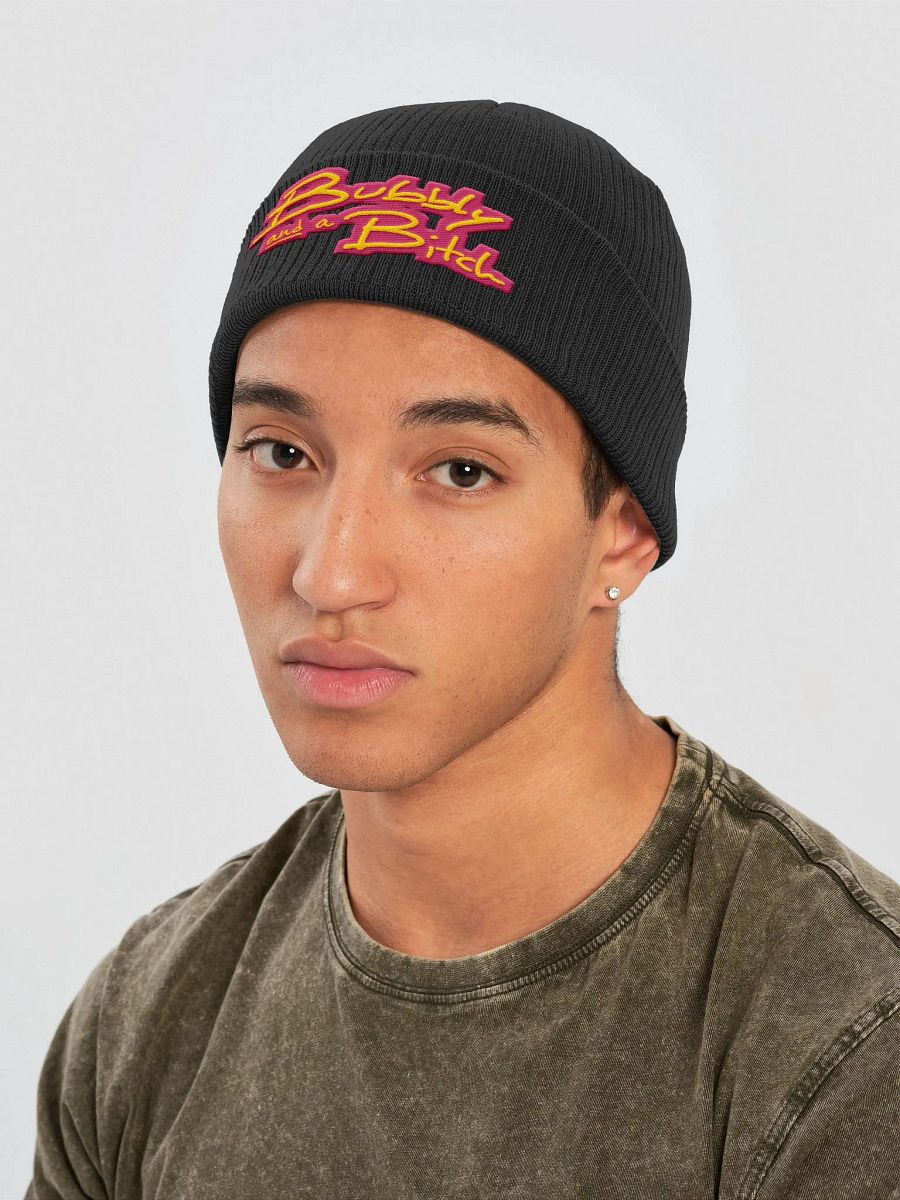Bubbly and a B*tch (bright design) embroidered organic beanie product image (12)