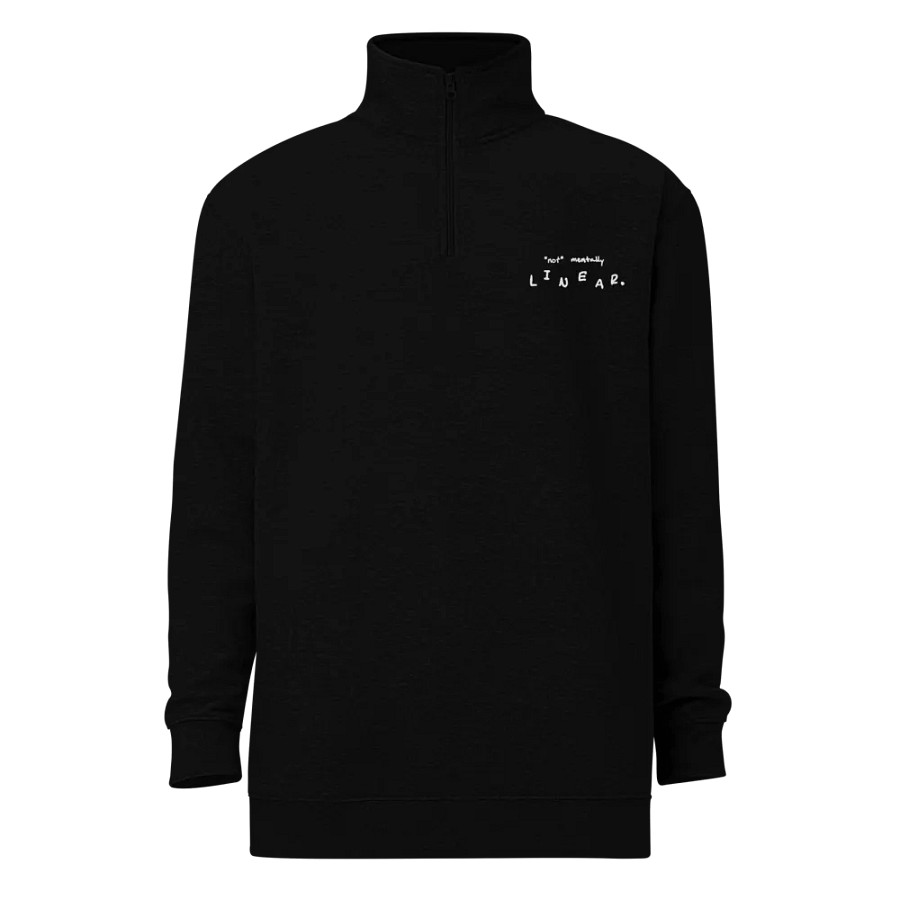 *not* mentally linear. (white) embroidered quarter zip product image (5)