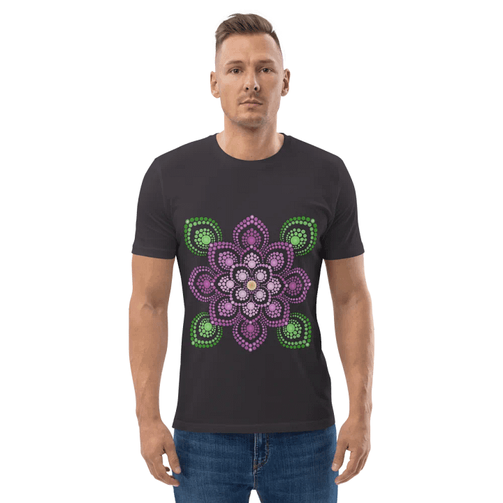 Purple and Green Mandala Unisex Organic T-Shirt product image (1)