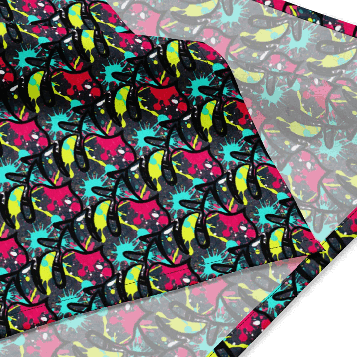 Splatter Paint Monstera Bandana product image (1)