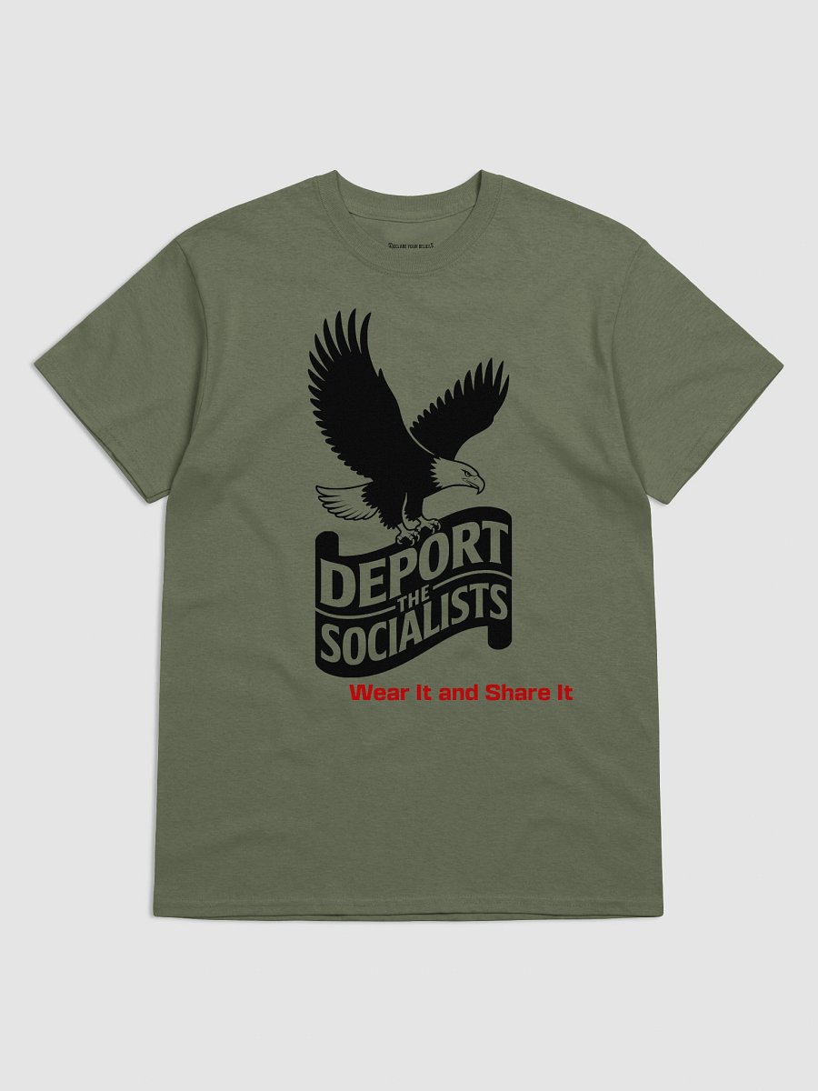 Deport The Socialists Bold Statement Tee (C) - Black & Red Ink product image (1)