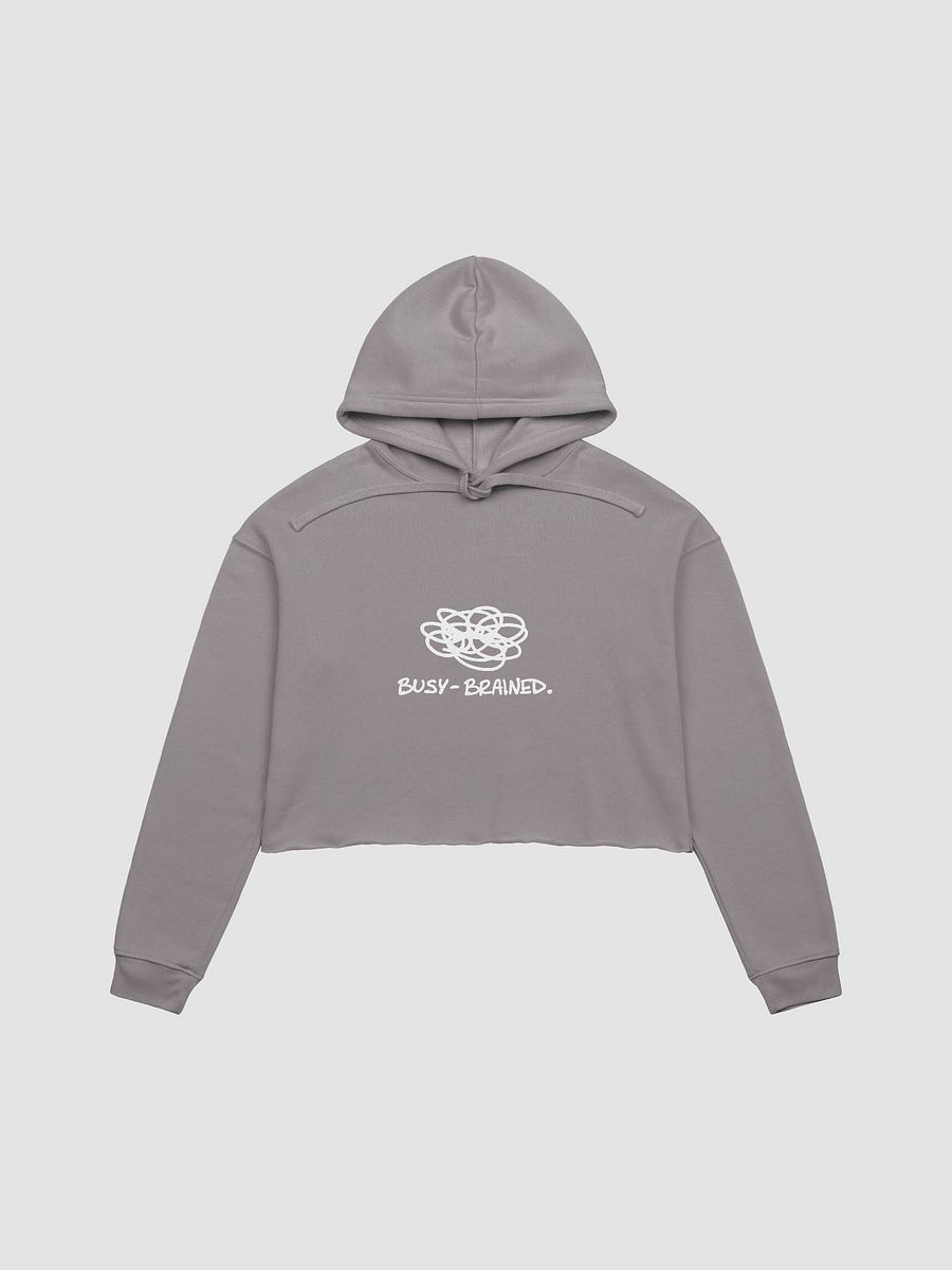 BUSY-BRAINED (white design) fleece cropped hoodie product image (26)