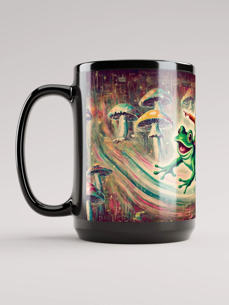 Frog Fairy Coffee Cup - 15 oz Black Glossy Mug product image (6)