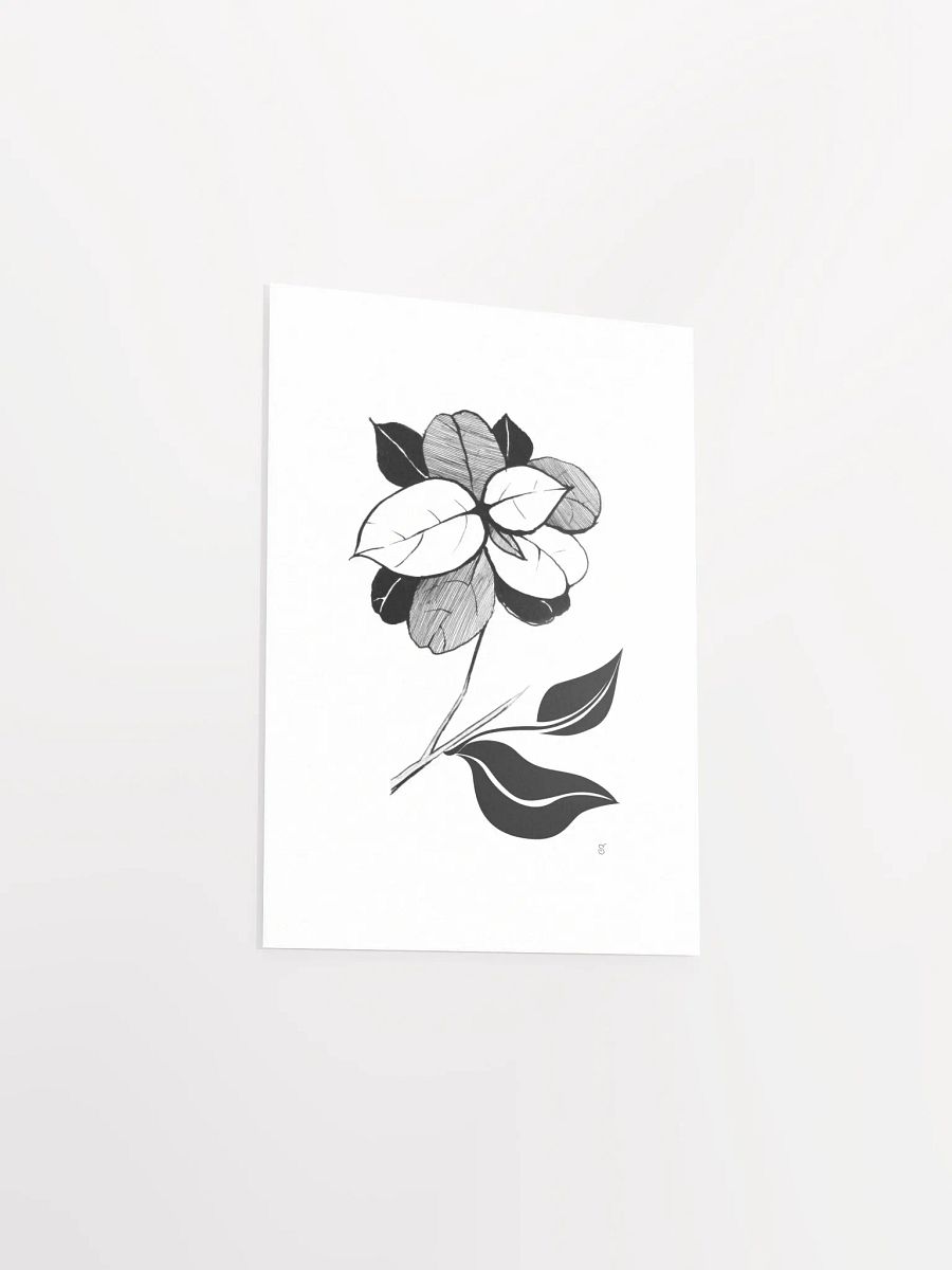 Stylized Monochrome Floral Poster - Stylish Leaves product image (3)