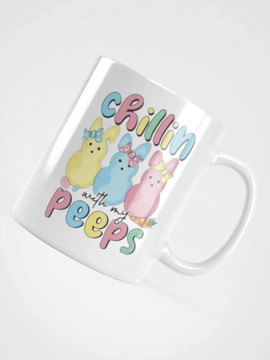 White Glossy Mug Cute Peeps product image (4)