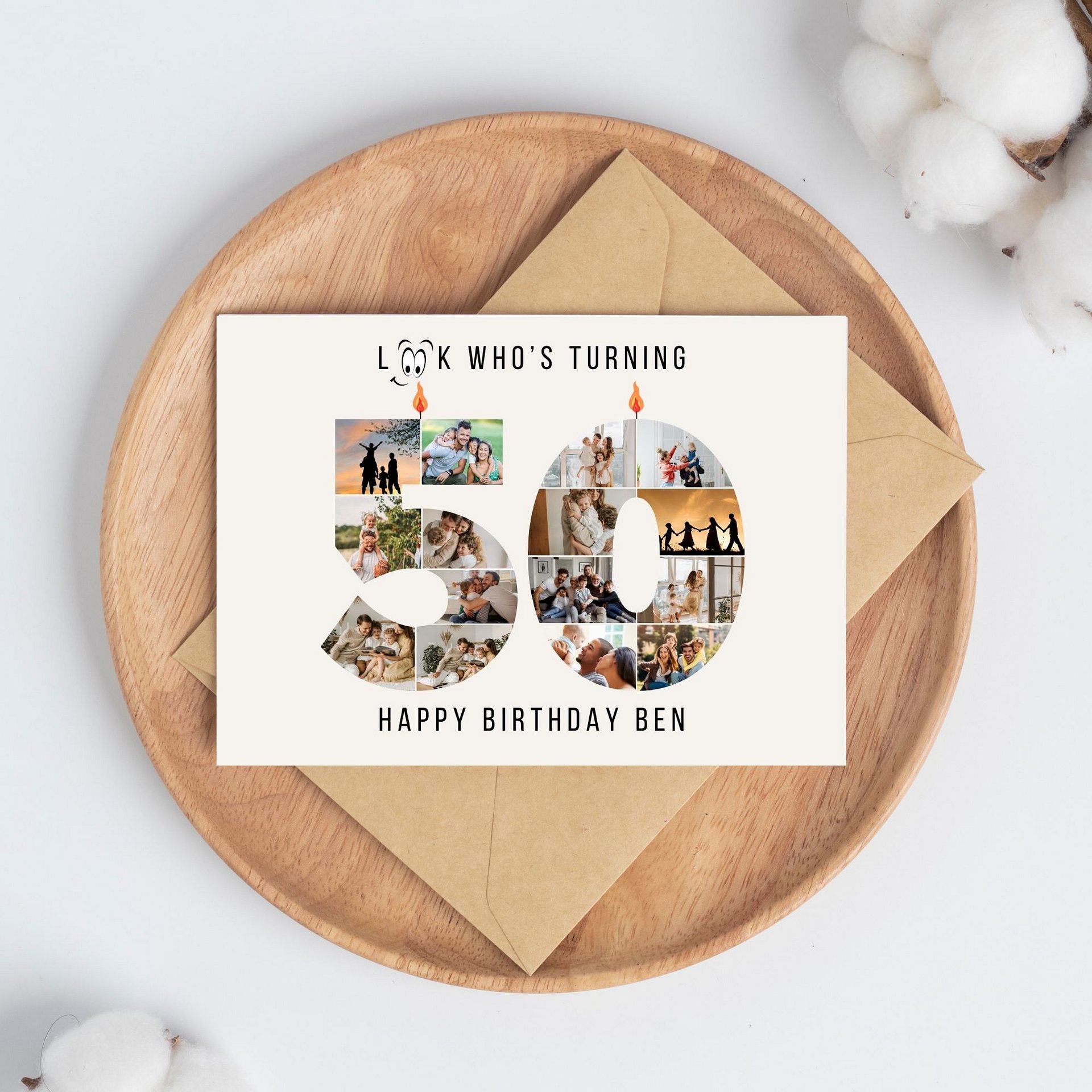 50th Birthday Number Photo Card Canva Template product image (4)