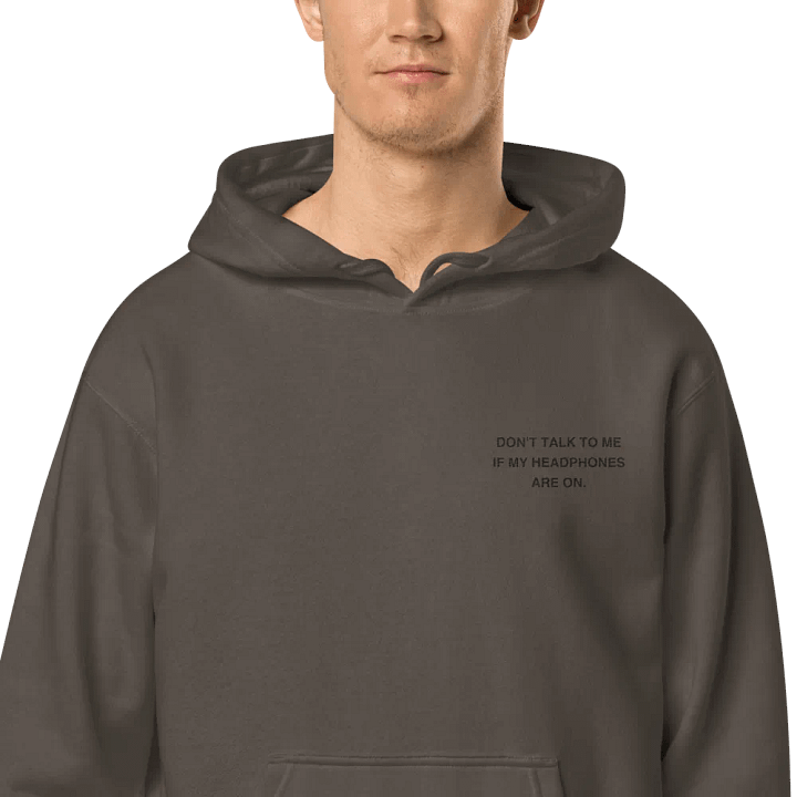 L.C. HEADPHONES ON (black) embroidered pigment hoodie product image (2)