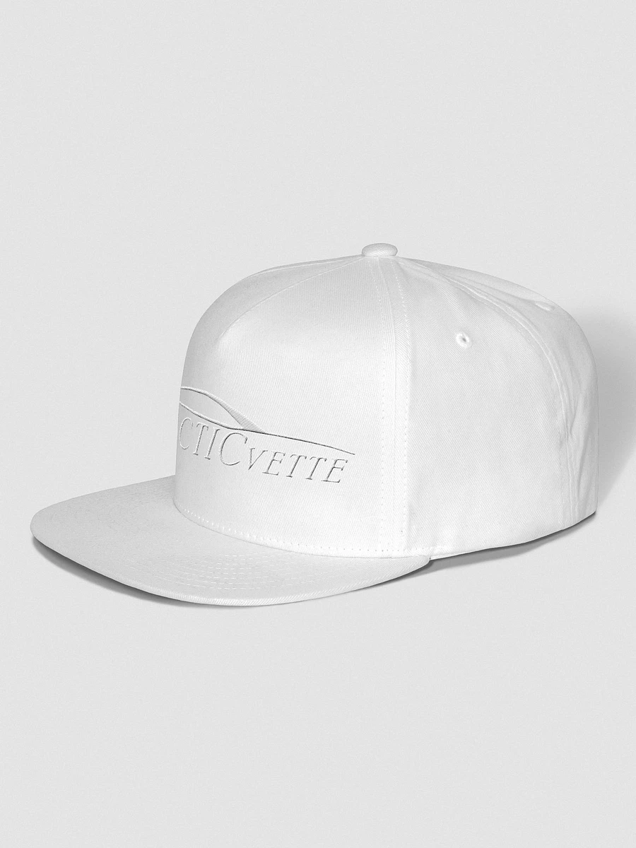 Arctic Vette Flat Bill Snap Back Hat - All White product image (2)