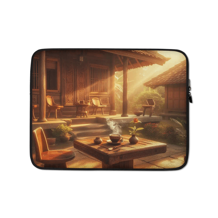 Serene Wooden Retreat Laptop Sleeve | AI Design product image (1)